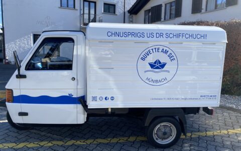 TukTuk Beschriftung für Buvette am See Hünibach